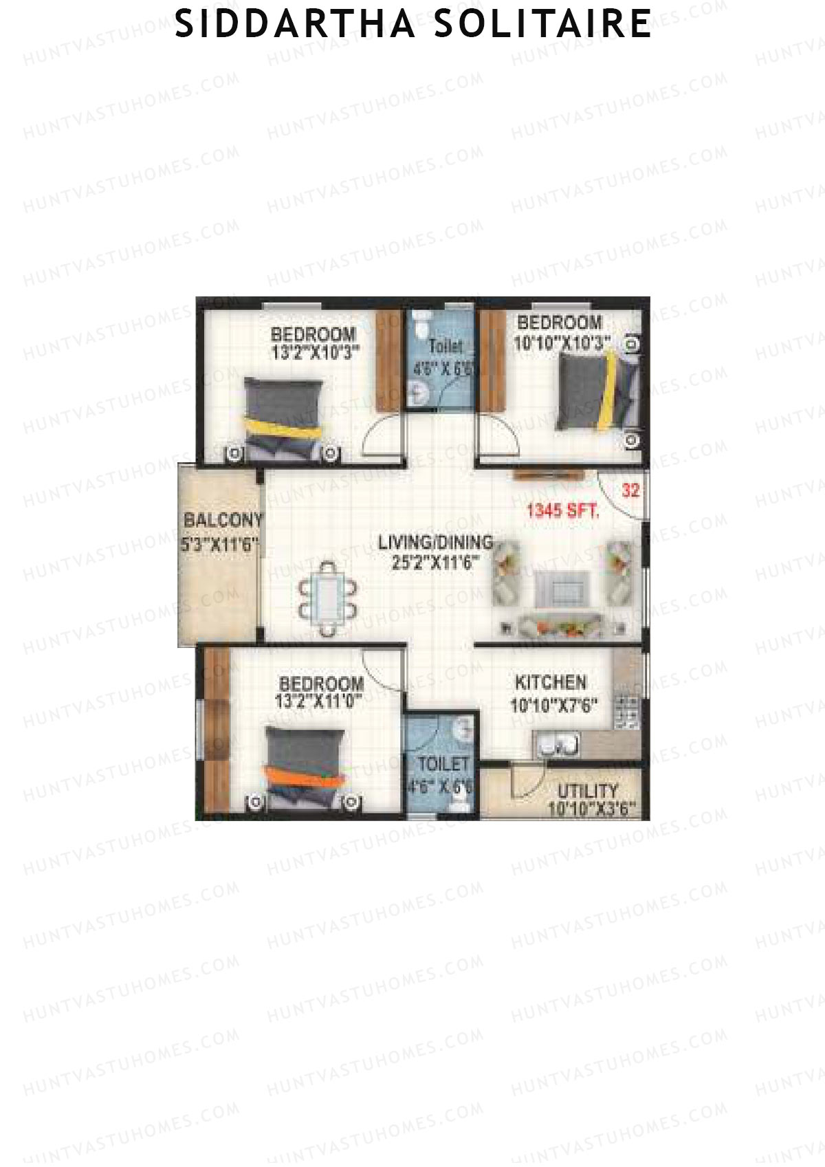Siddartha Solitaire Block A Unit 32 Floor Plan