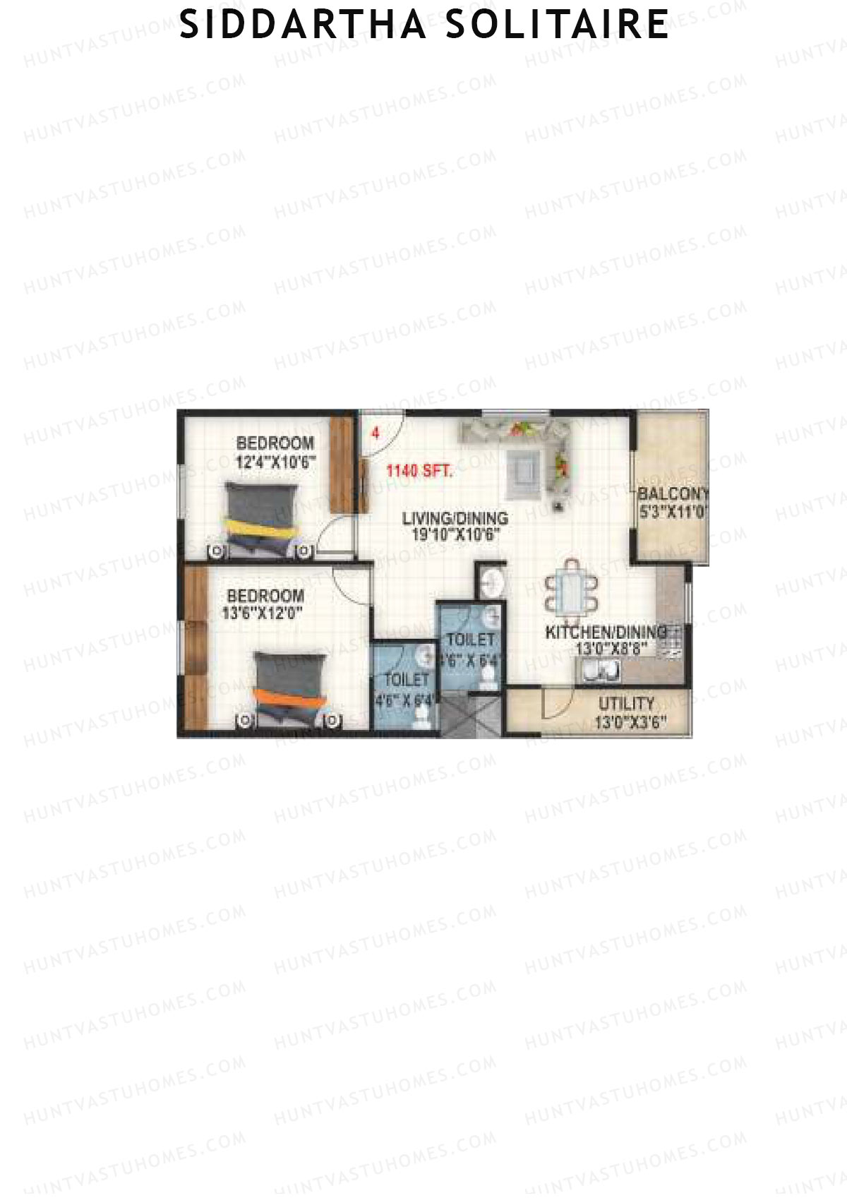 Siddartha Solitaire Block A Unit 4 Floor Plan