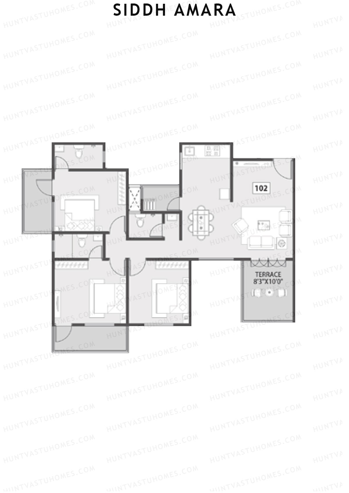 Siddh Amara Tower A Unit 2 Floor Plan
