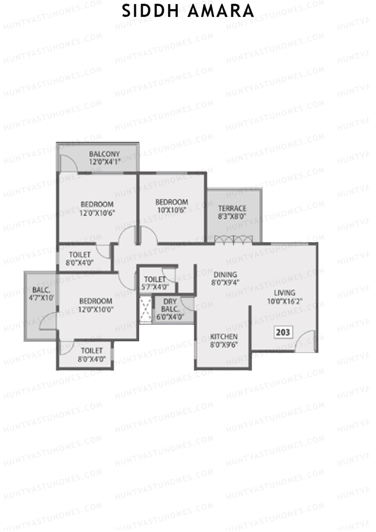 Siddh Amara Tower A Unit 3 Floor Plan