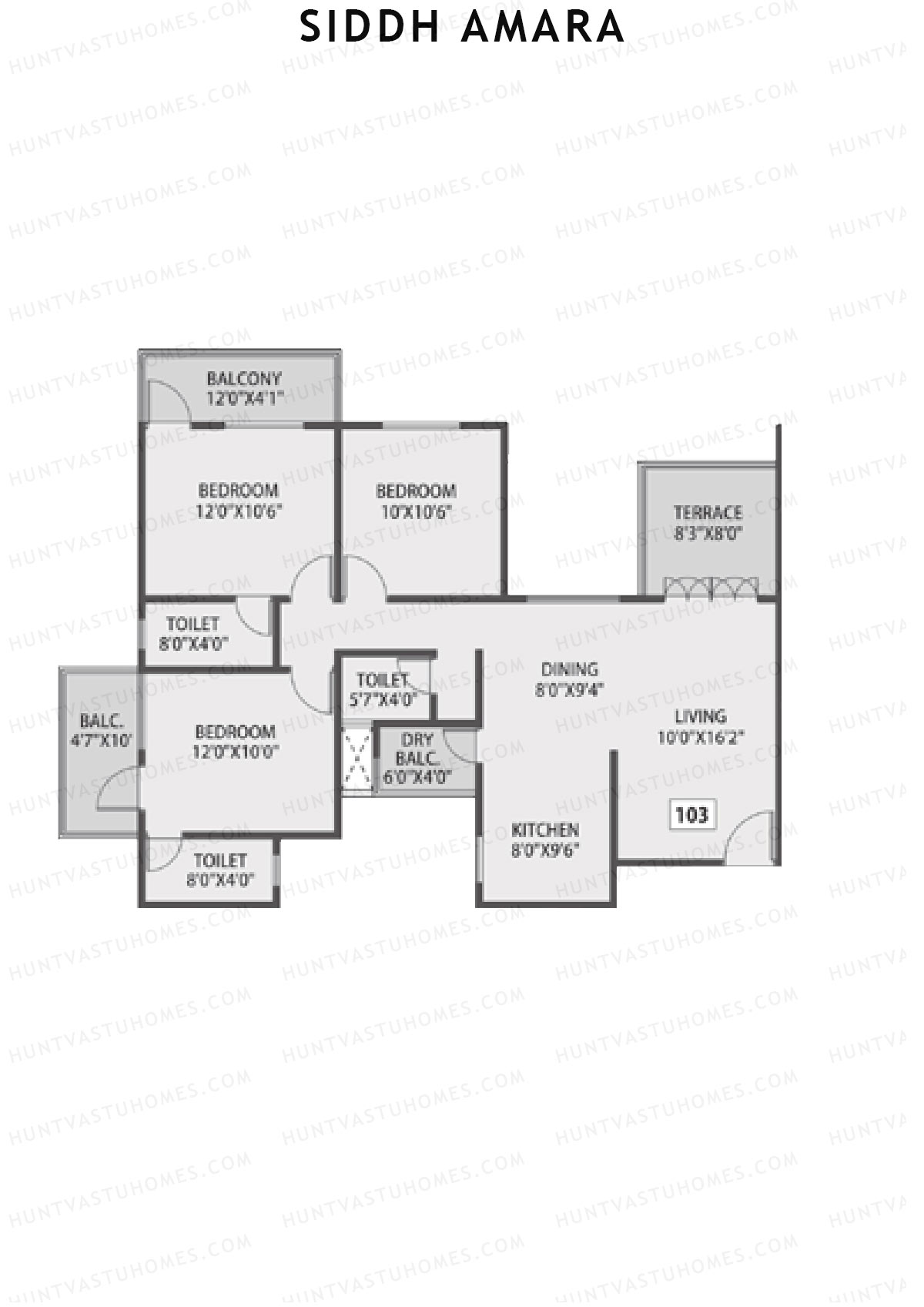 Siddh Amara Tower A Unit 3 Floor Plan