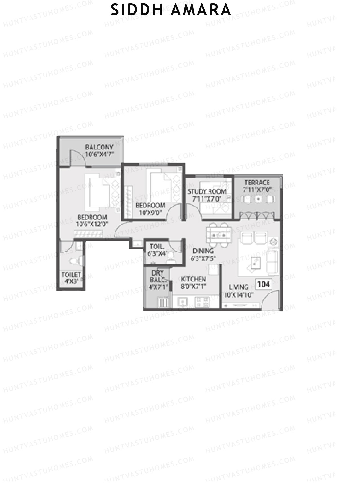 Siddh Amara Tower A Unit 4 Floor Plan