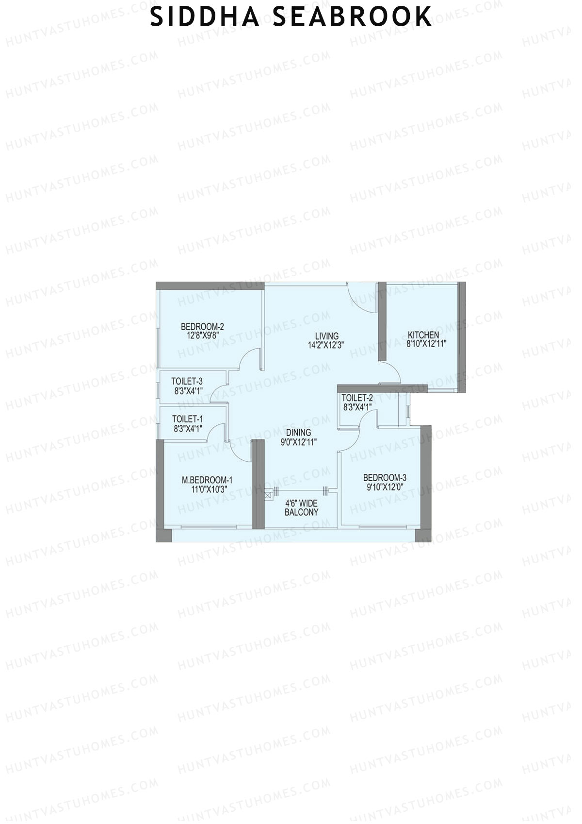 Siddha Seabrook Tower A Unit 2 Floor Plan