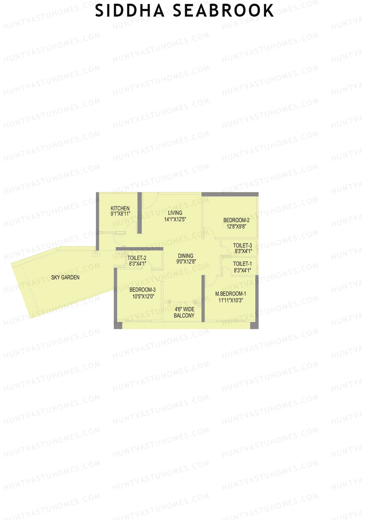 Siddha Seabrook Tower A Unit 6 Floor Plan