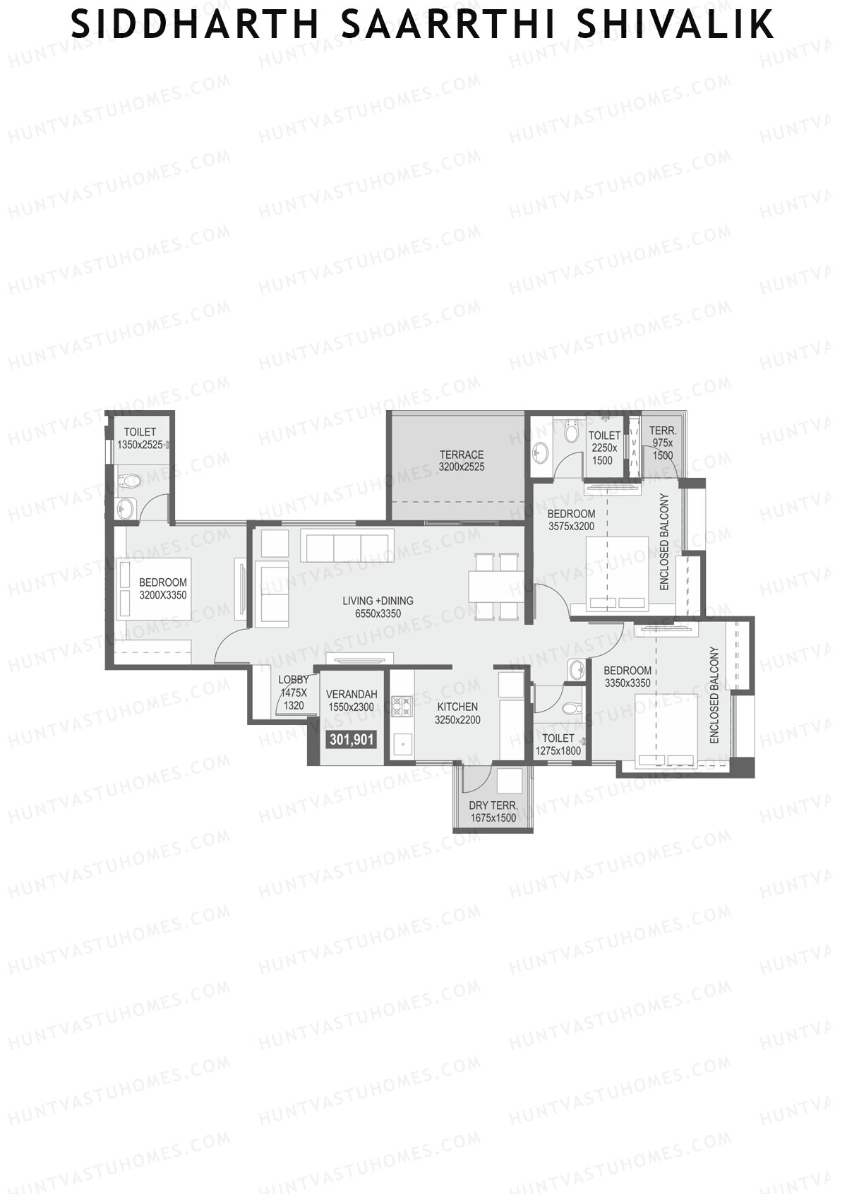 Siddharth Saarrthi Shivalik Tower 1 Unit 1 Floor Plan