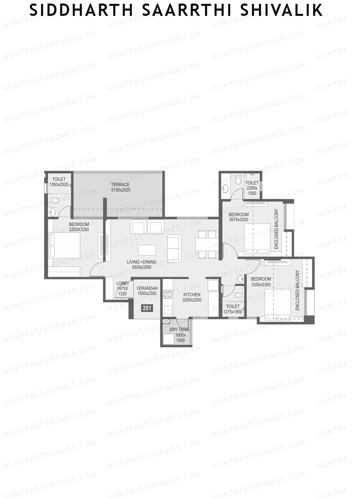 Siddharth Saarrthi Shivalik Tower 1 Unit 1 Floor Plan