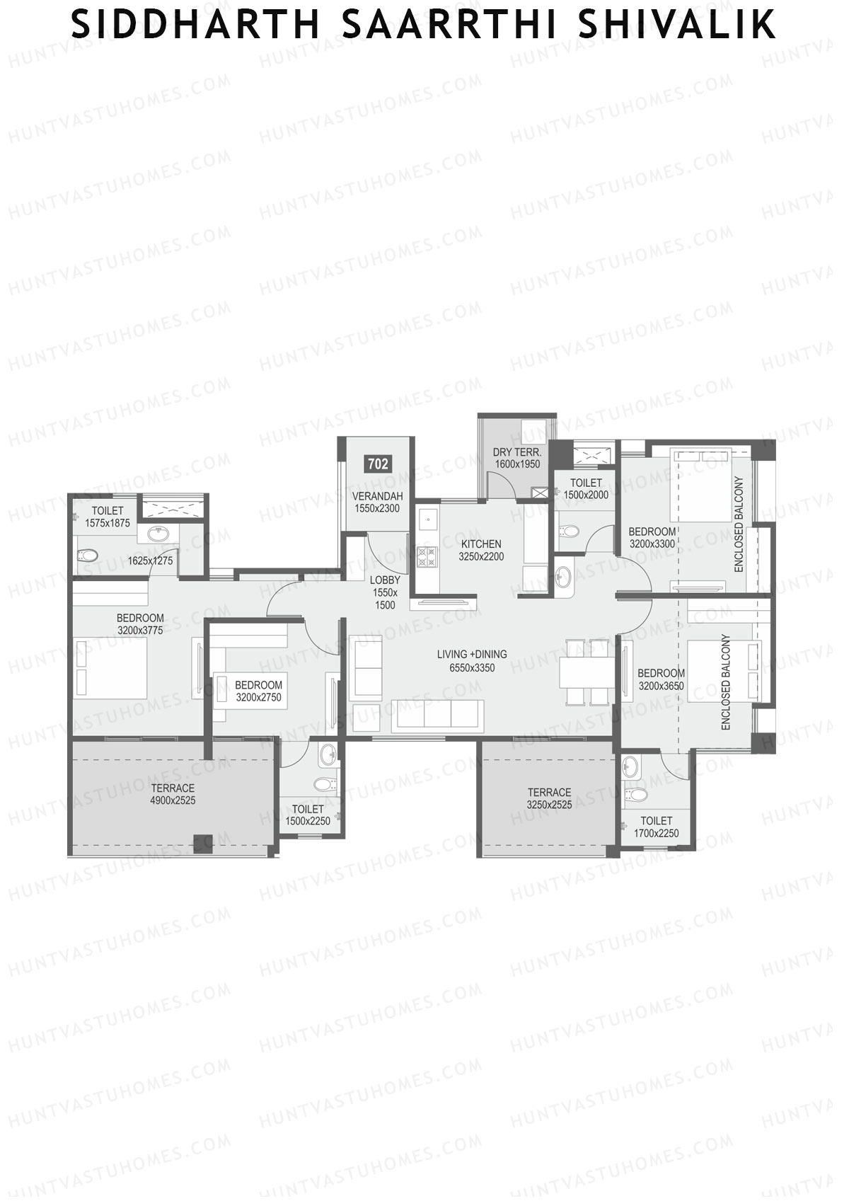 Siddharth Saarrthi Shivalik Tower 1 Unit 2 Floor Plan
