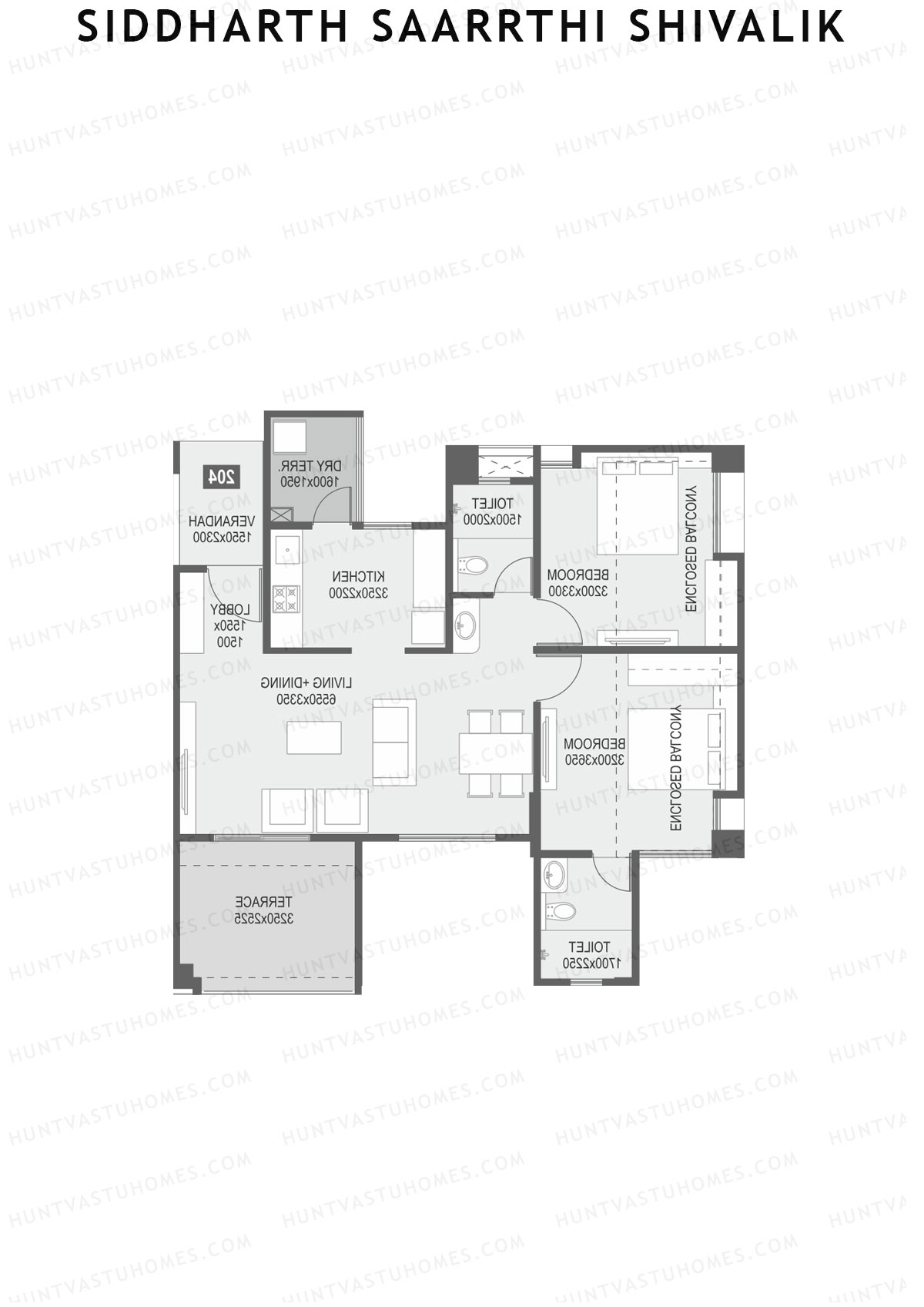 Siddharth Saarrthi Shivalik Tower 1 Unit 2 Floor Plan