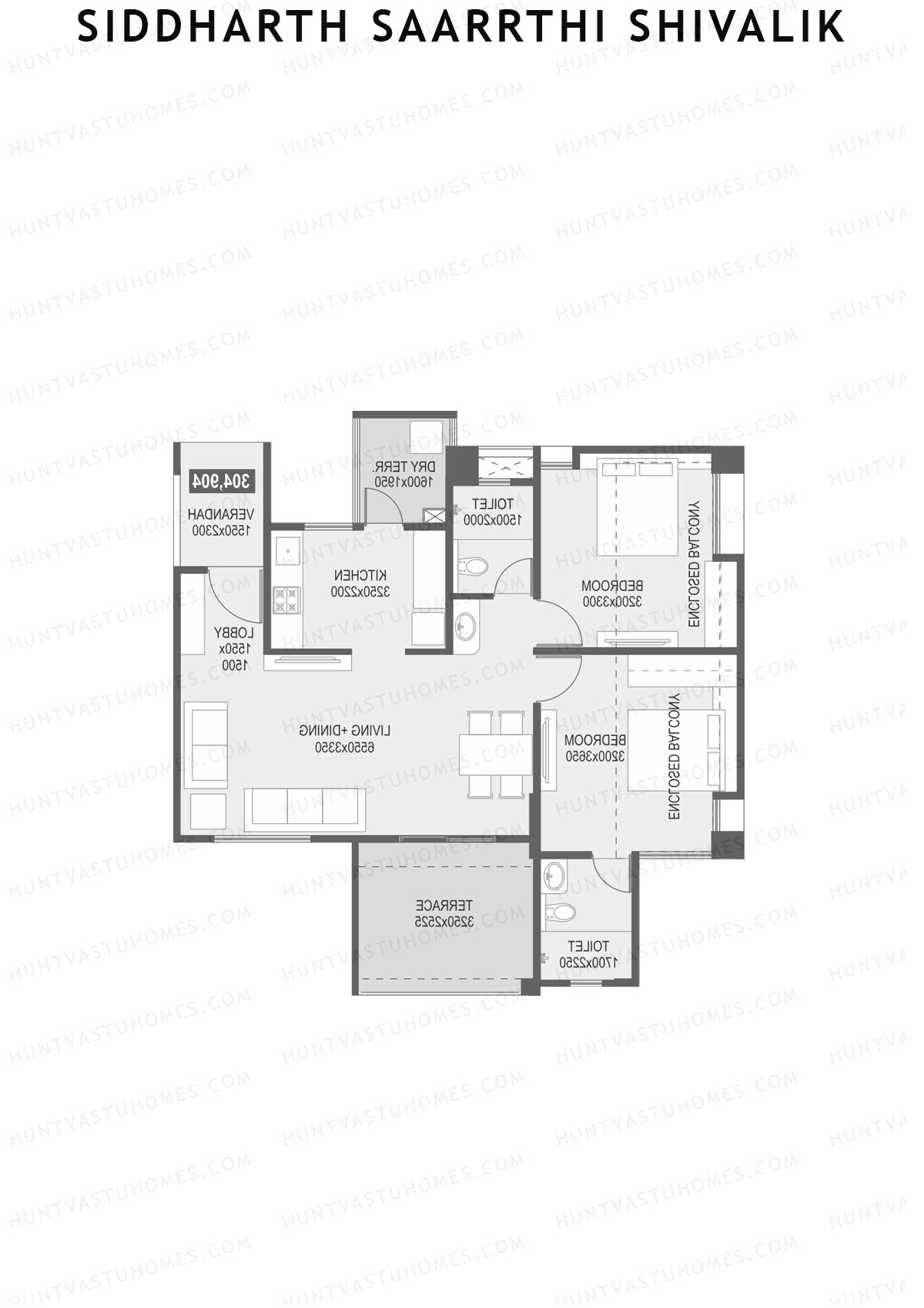 Siddharth Saarrthi Shivalik Tower 1 Unit 2 Floor Plan