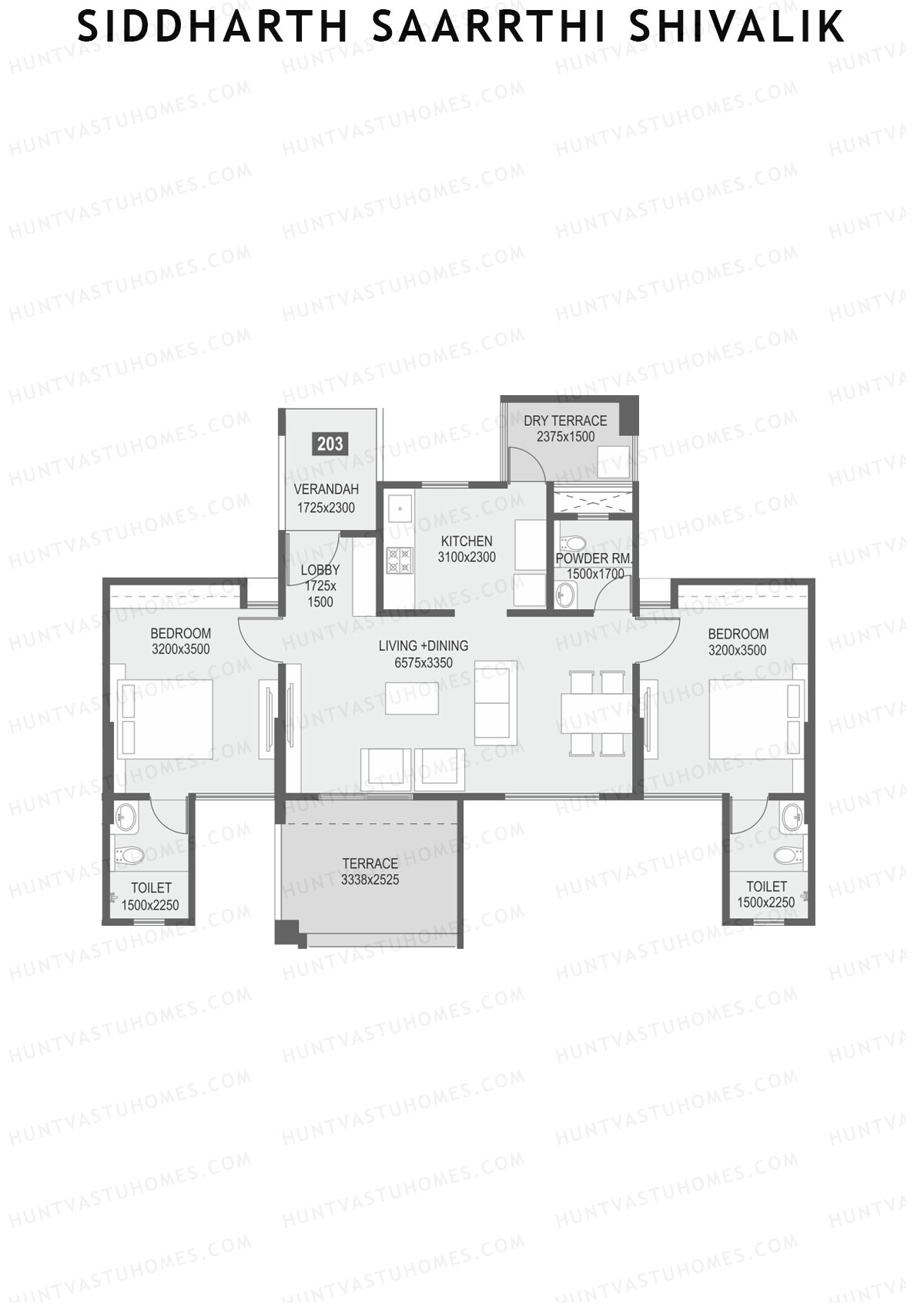Siddharth Saarrthi Shivalik Tower 1 Unit 3 Floor Plan
