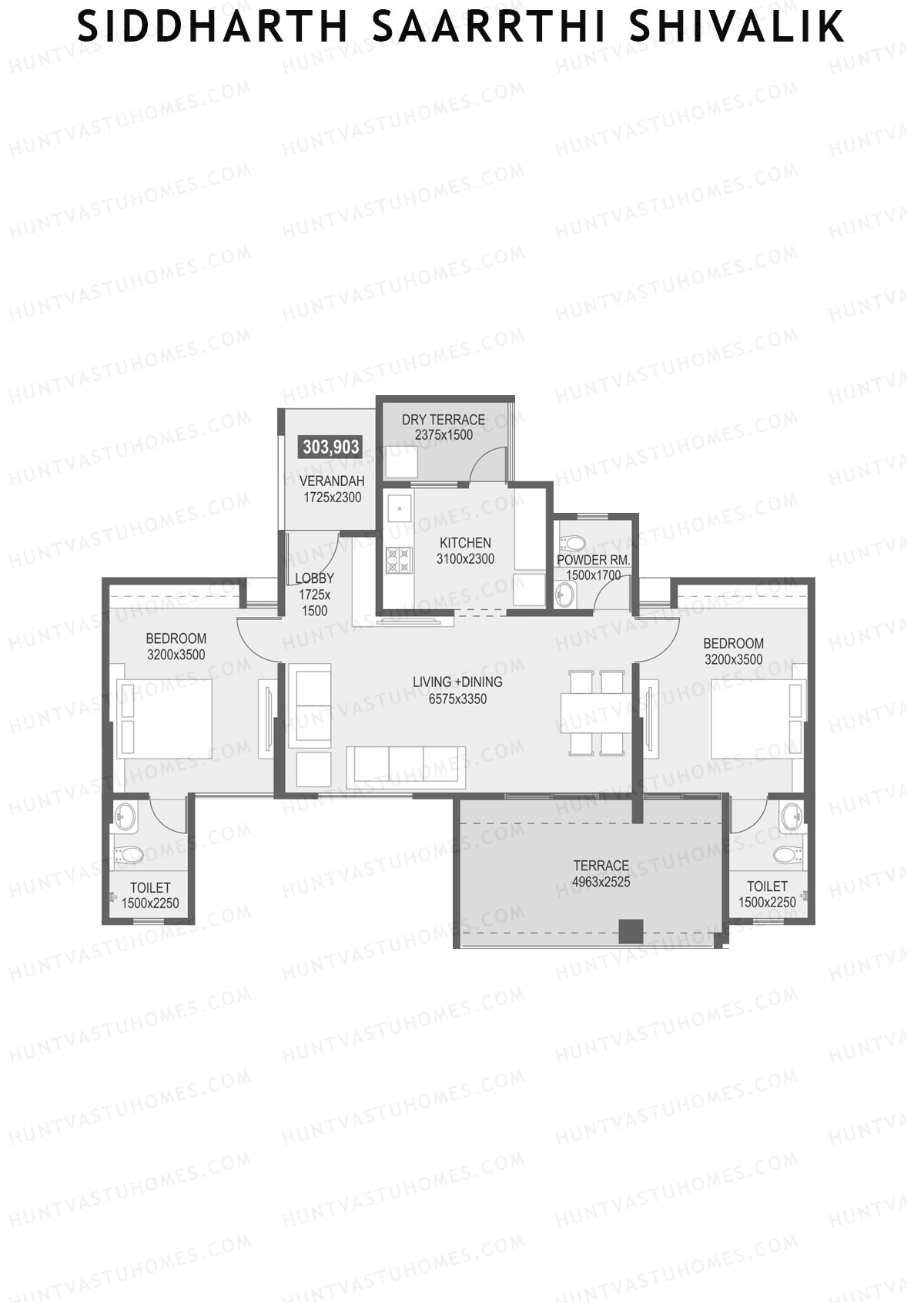 Siddharth Saarrthi Shivalik Tower 1 Unit 3 Floor Plan