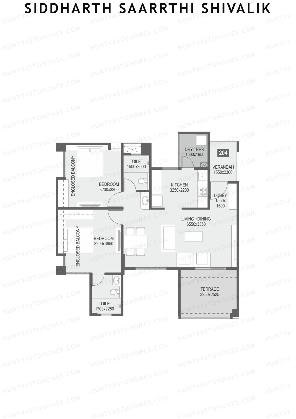 Siddharth Saarrthi Shivalik Tower 1 Unit 4 Floor Plan