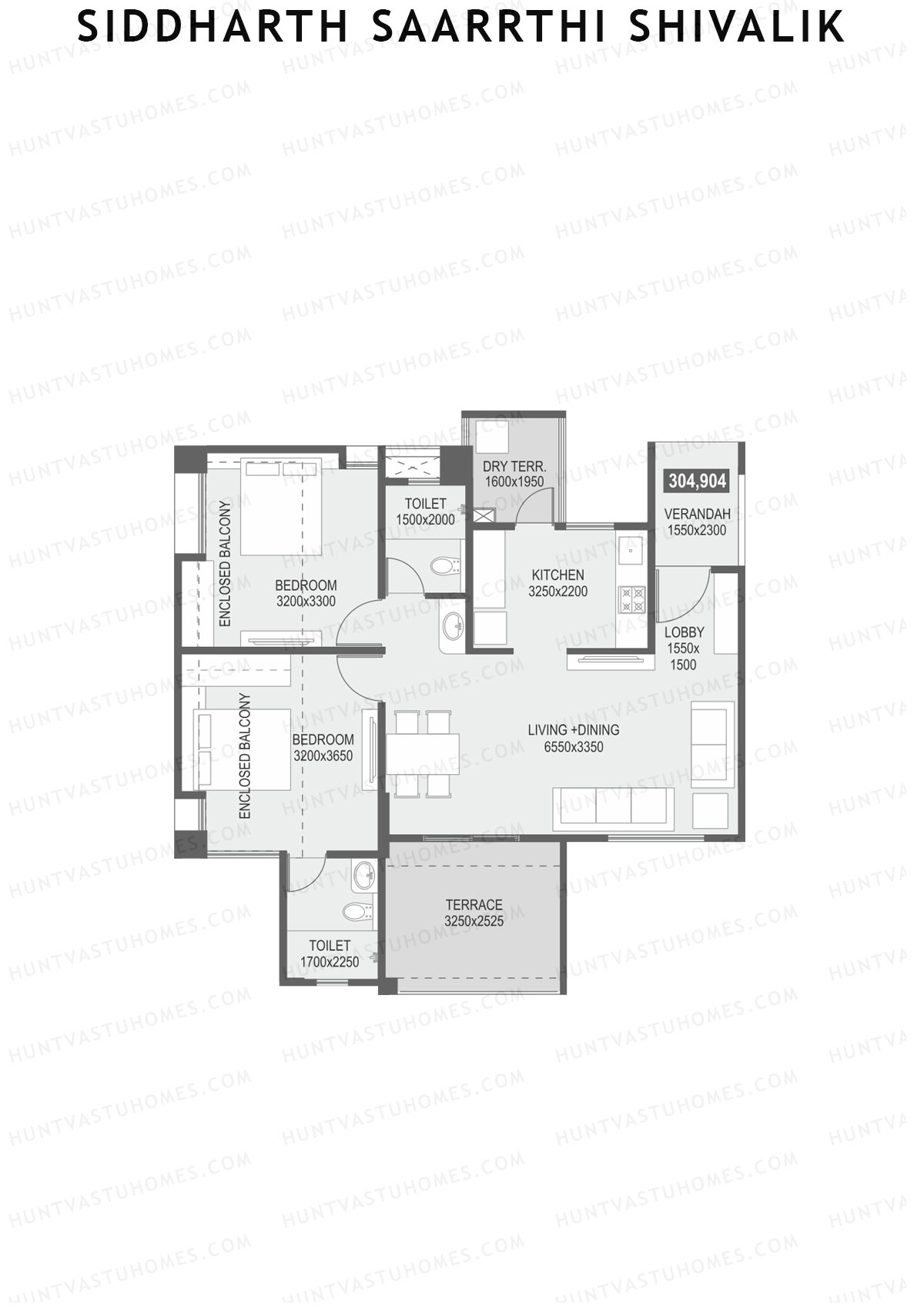 Siddharth Saarrthi Shivalik Tower 1 Unit 4 Floor Plan