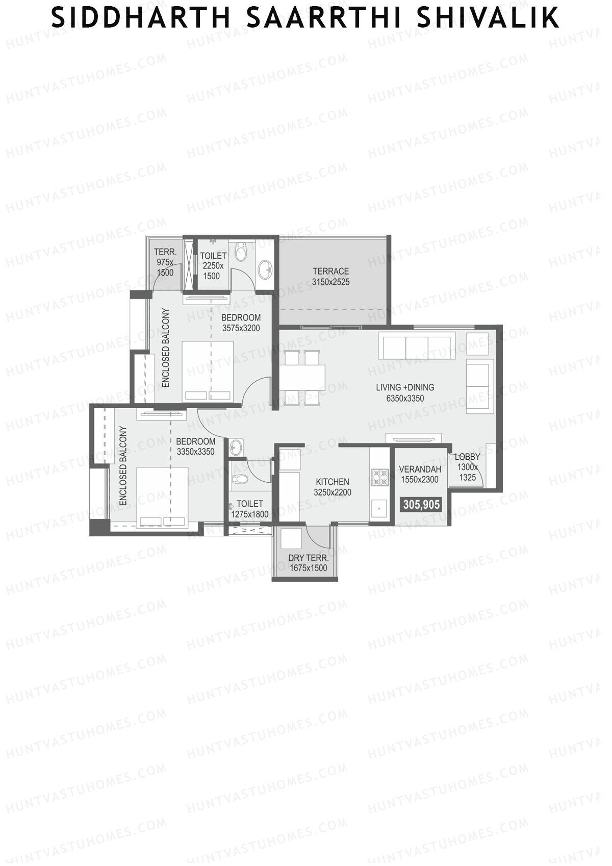Siddharth Saarrthi Shivalik Tower 1 Unit 5 Floor Plan