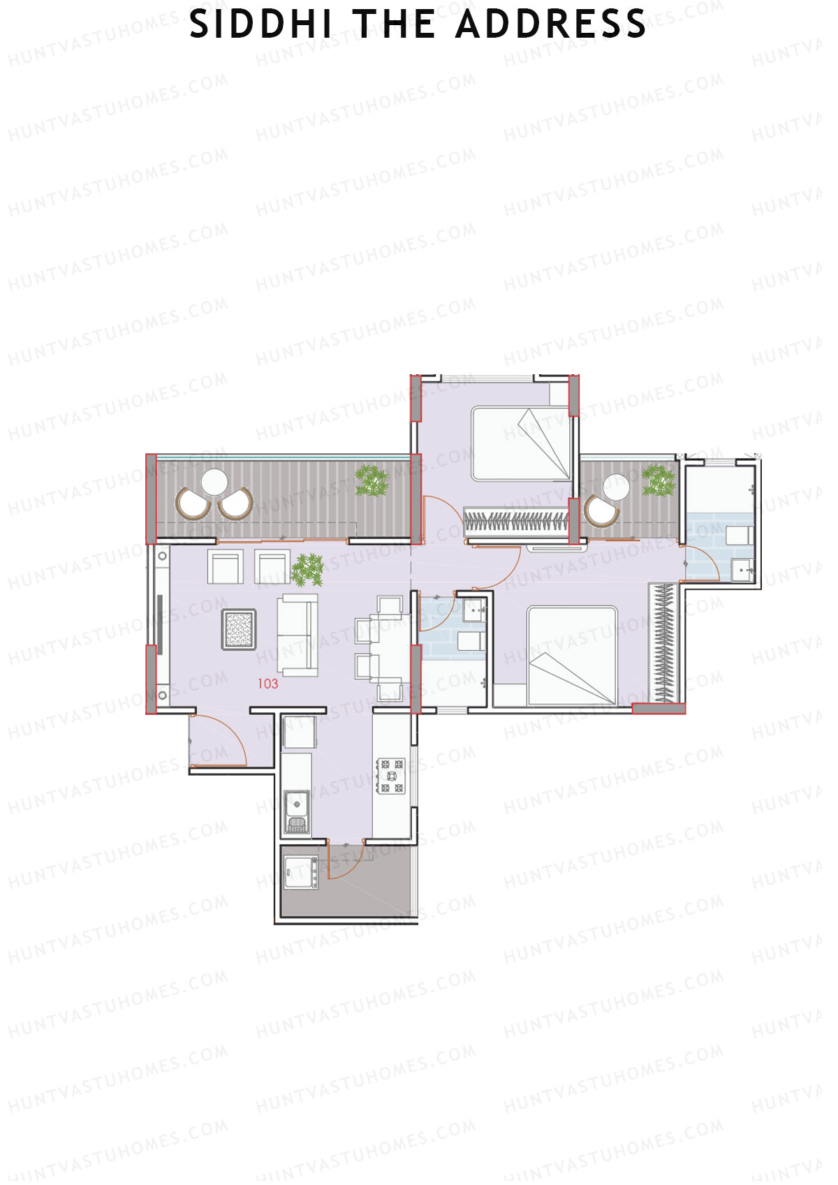 Siddhi The Address Wing I Unit 3 Floor Plan
