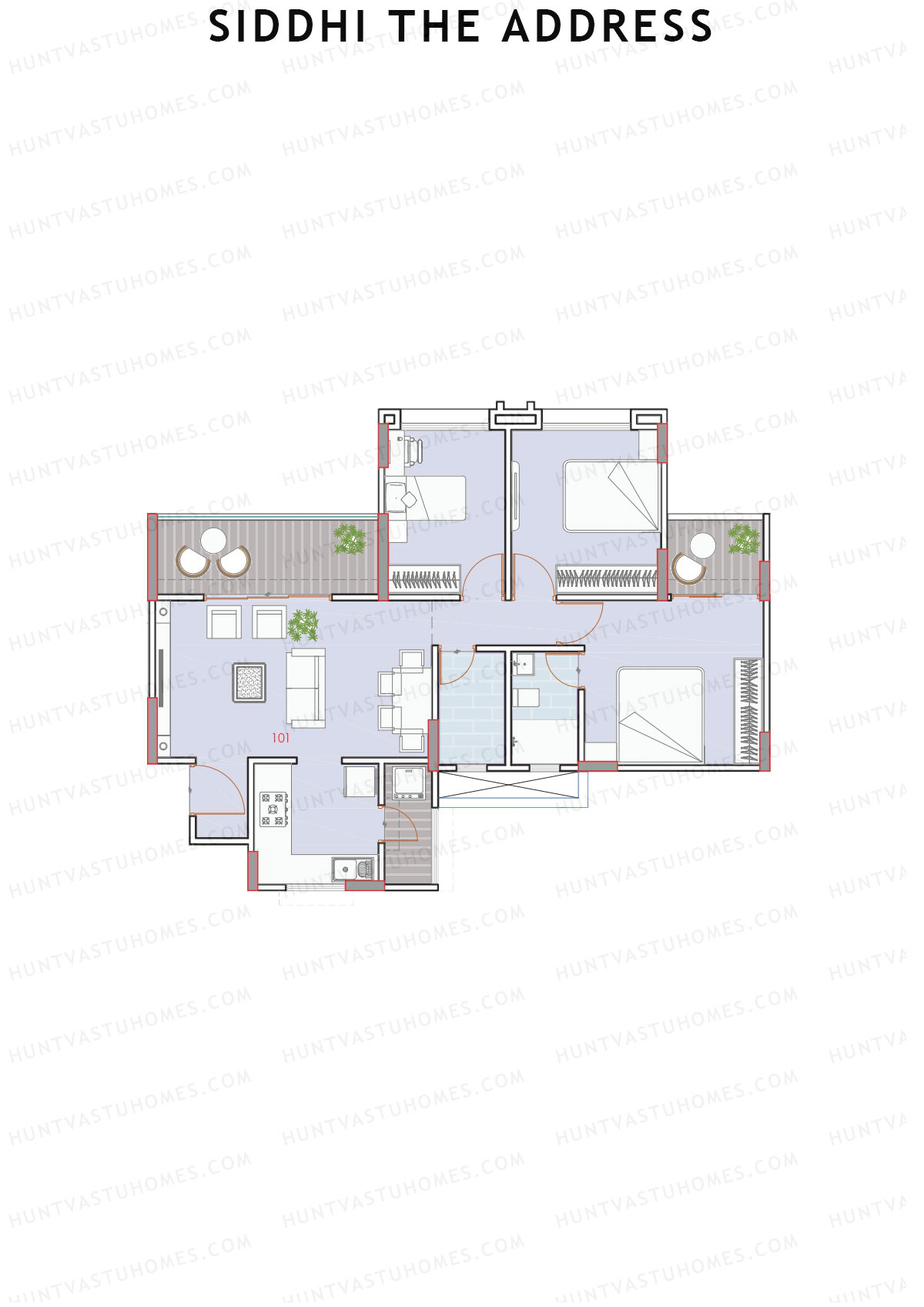 Siddhi The Address Wing J Unit 1 Floor Plan