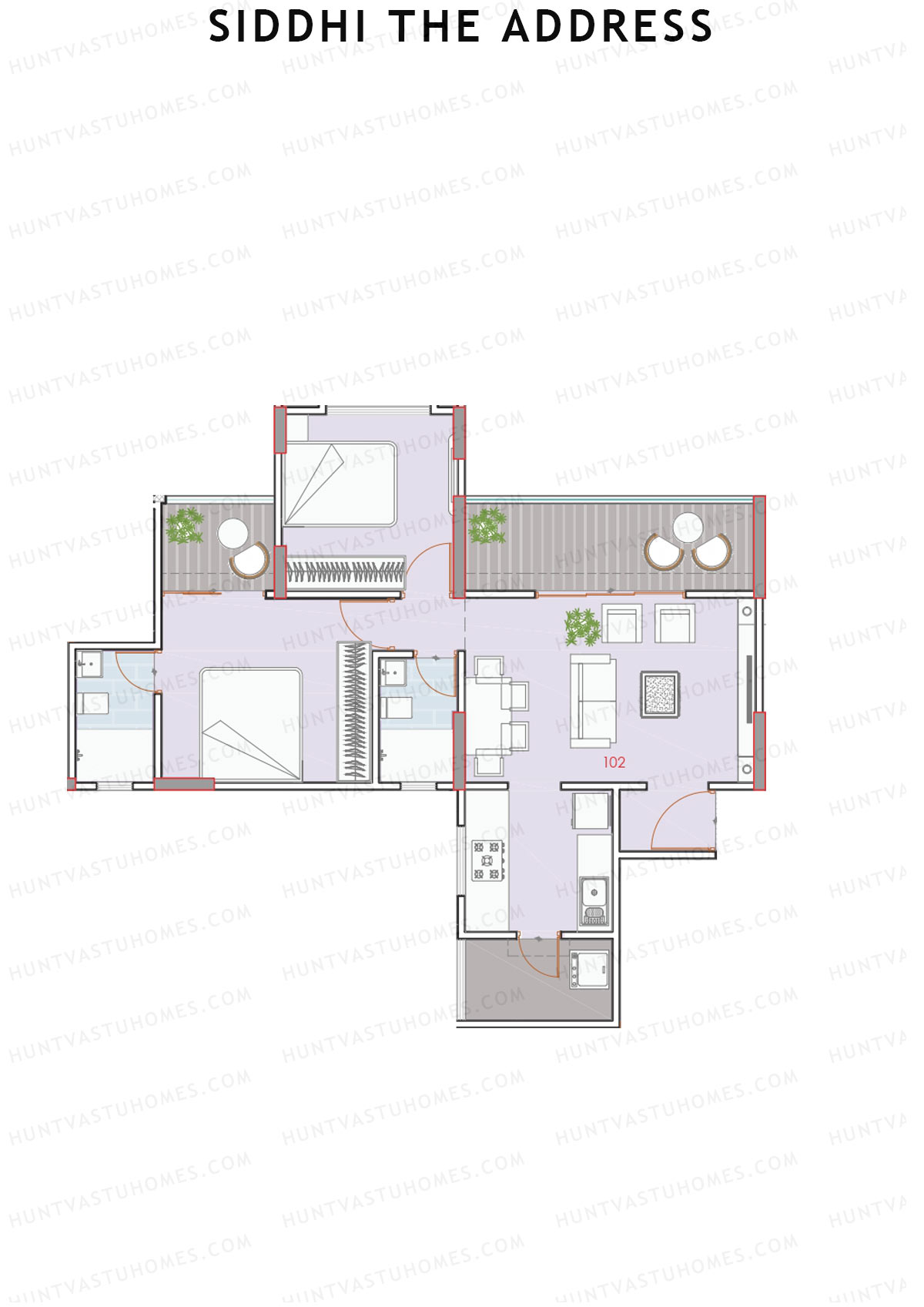 Siddhi The Address Wing J Unit 2 Floor Plan