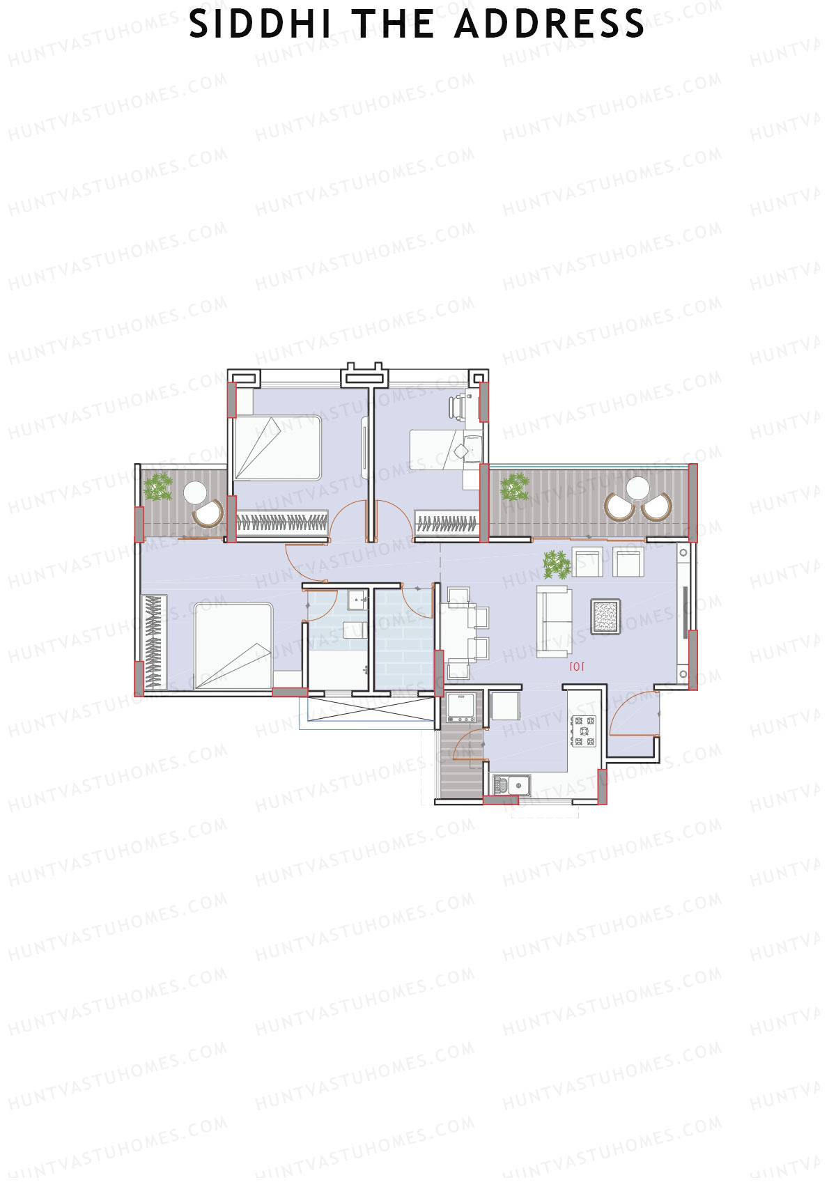 Siddhi The Address Wing J Unit 4 Floor Plan