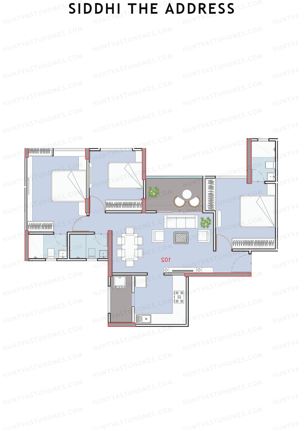 Siddhi The Address Wing K Unit 1 Floor Plan