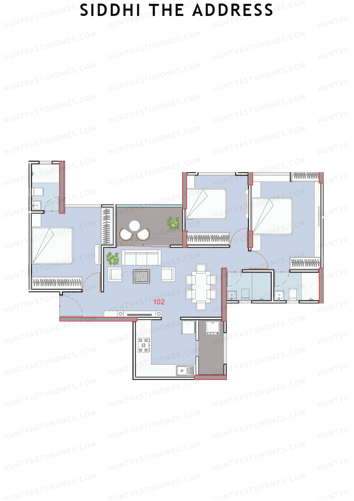 Siddhi The Address Wing K Unit 2 Floor Plan