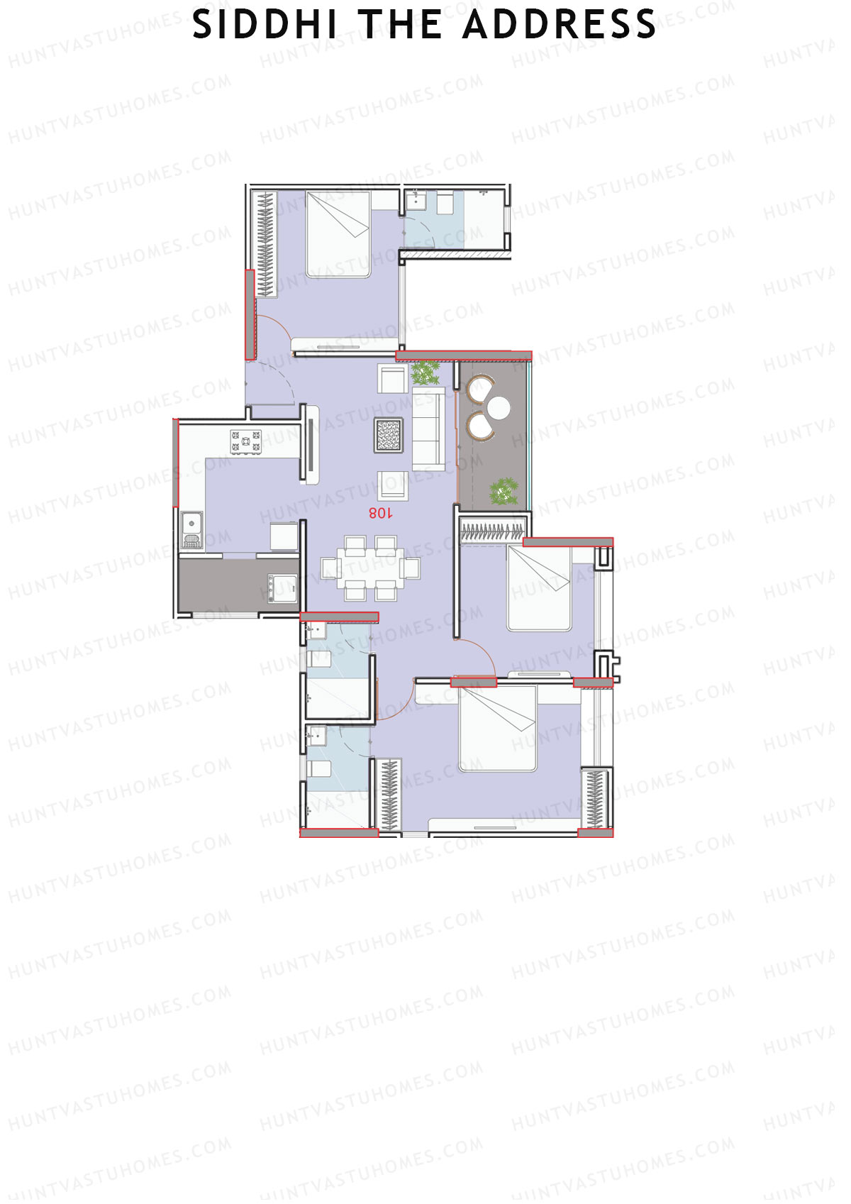 Siddhi The Address Wing K Unit 4 Floor Plan