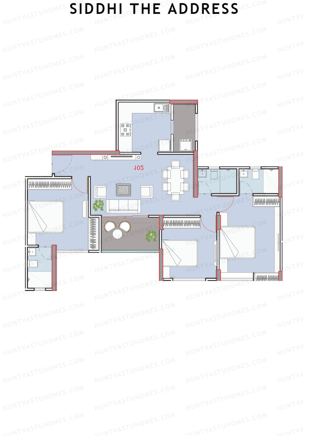 Siddhi The Address Wing K Unit 5 Floor Plan