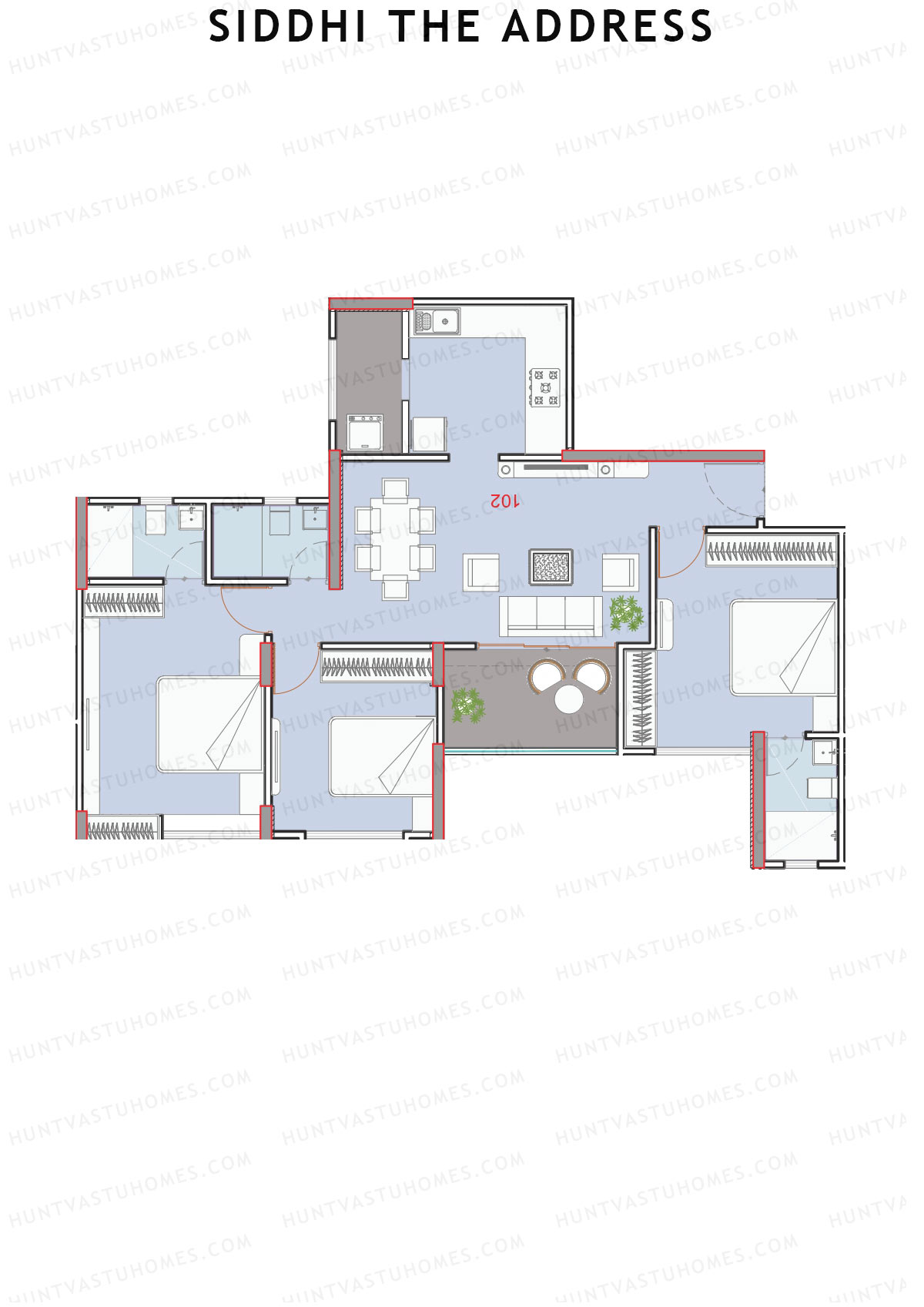 Siddhi The Address Wing K Unit 6 Floor Plan