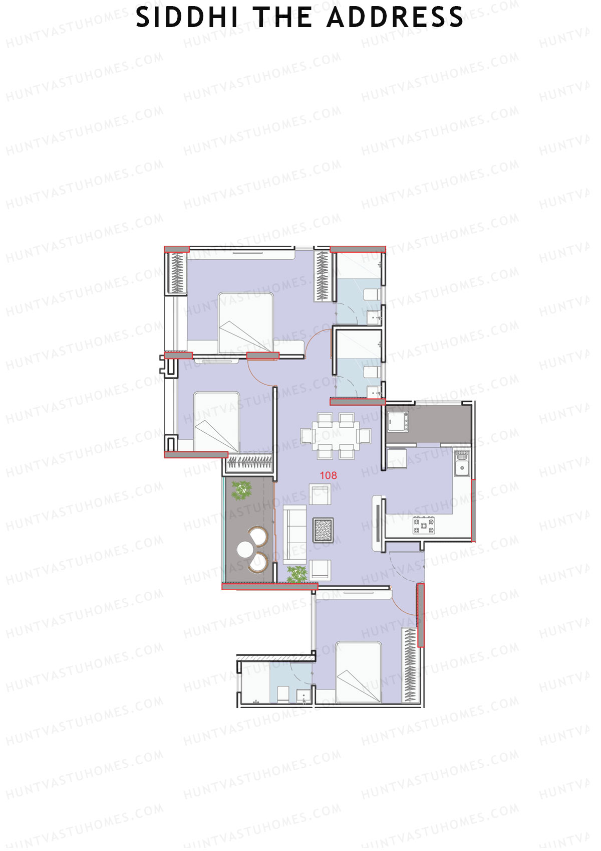 Siddhi The Address Wing K Unit 8 Floor Plan