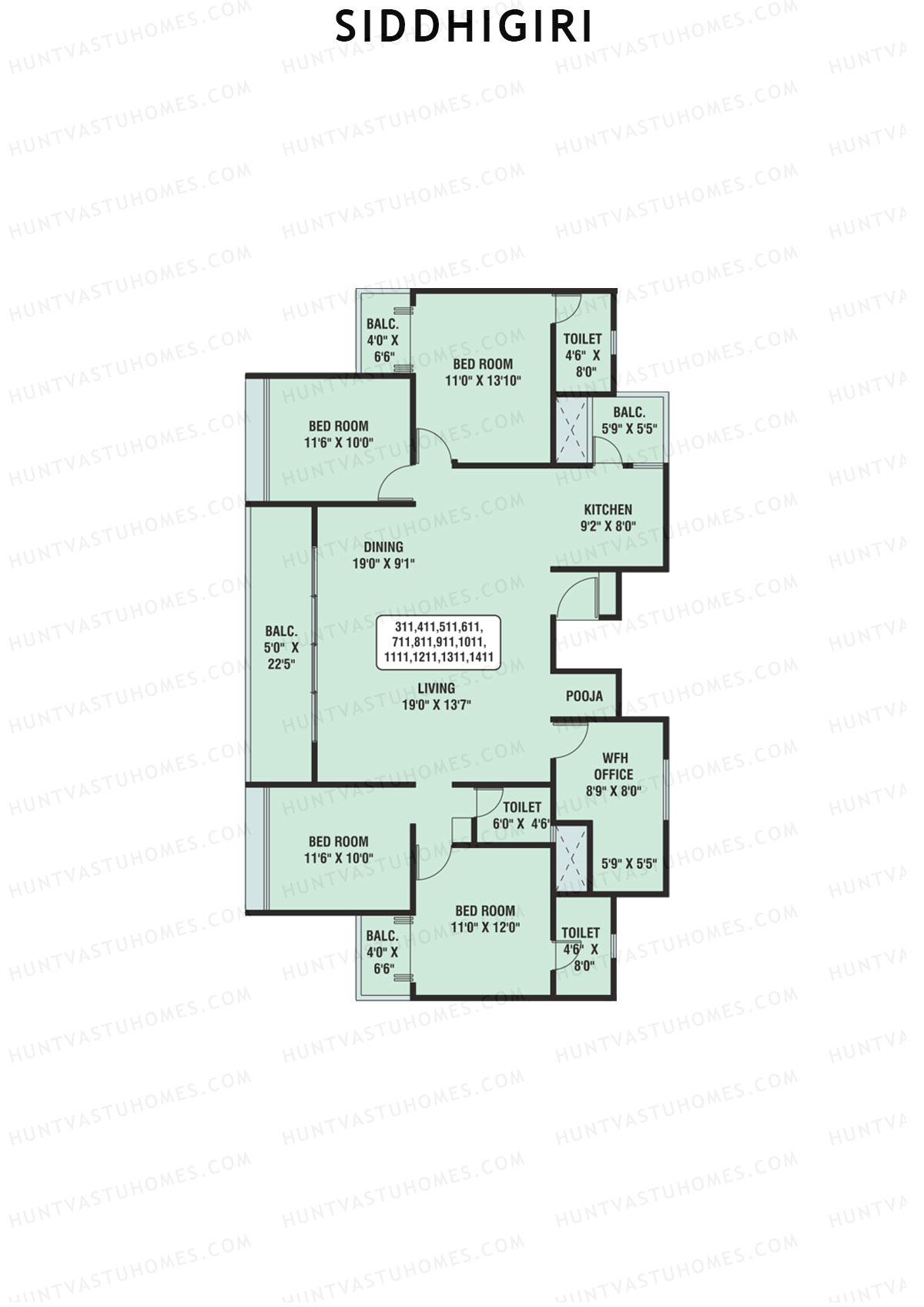 Siddhigiri Block A Unit 11 Floor Plan
