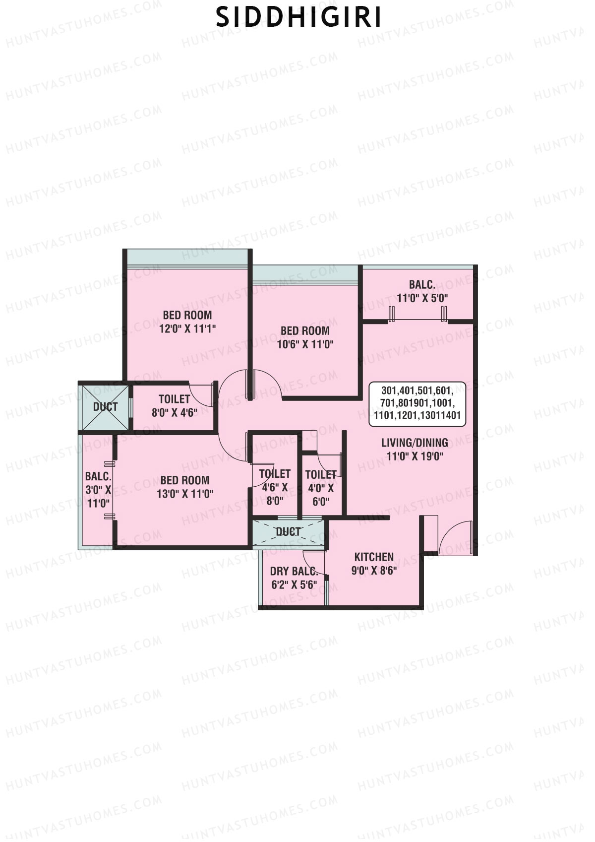Siddhigiri Block A Unit 1 Floor Plan