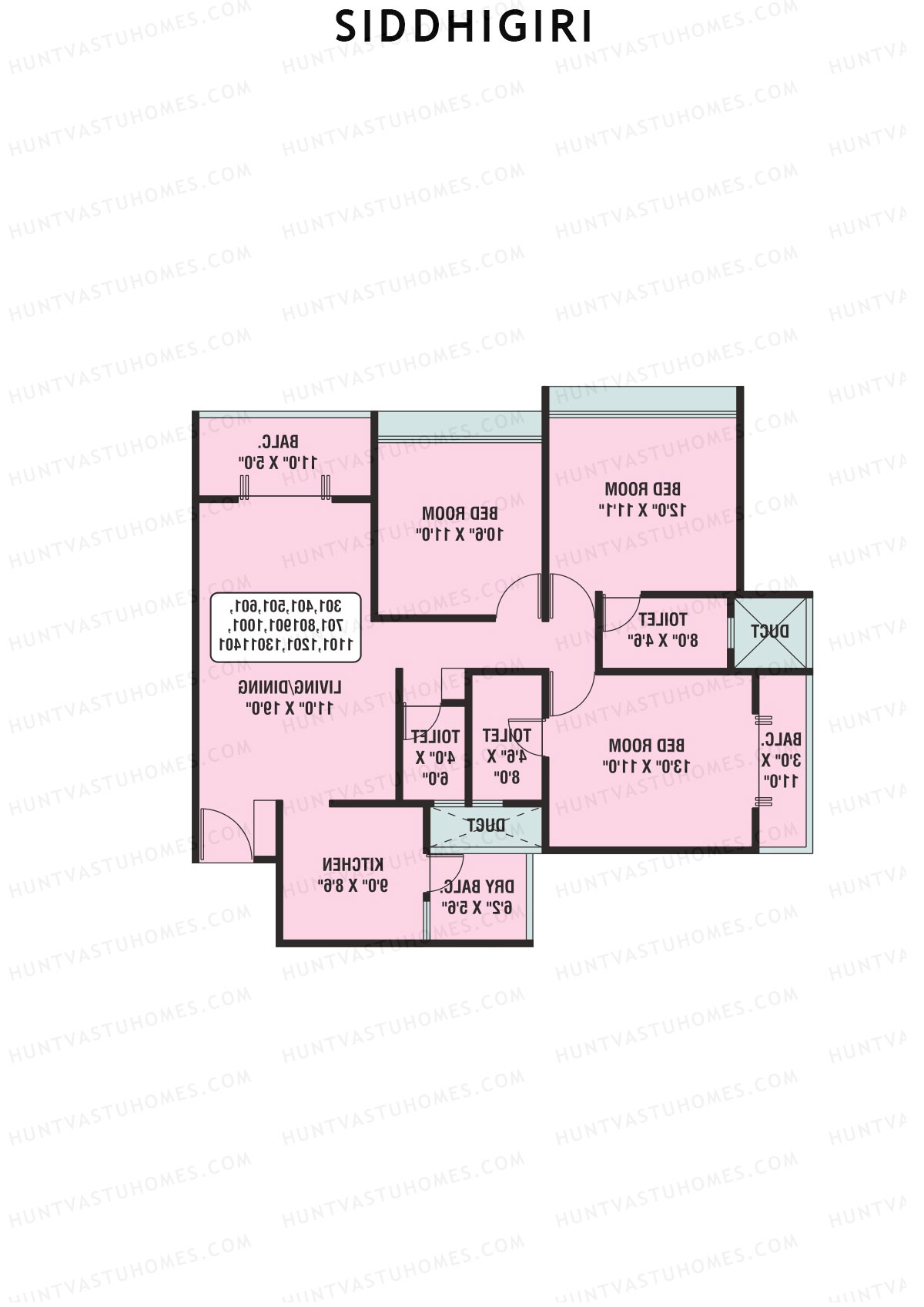 Siddhigiri Block A Unit 4 Floor Plan