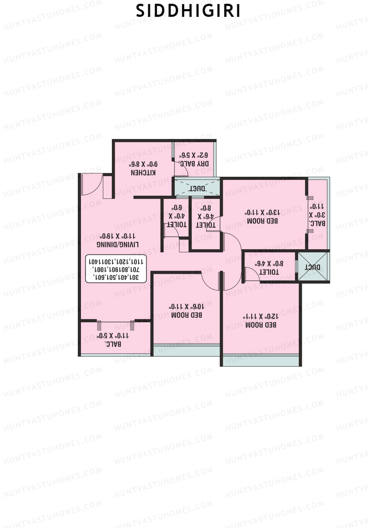 Siddhigiri Block A Unit 7 Floor Plan