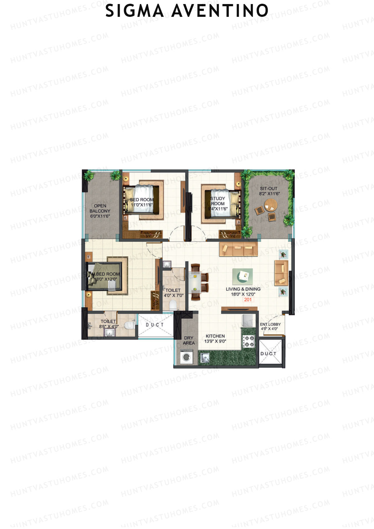 Sigma Aventino Tower A Unit 1 Floor Plan