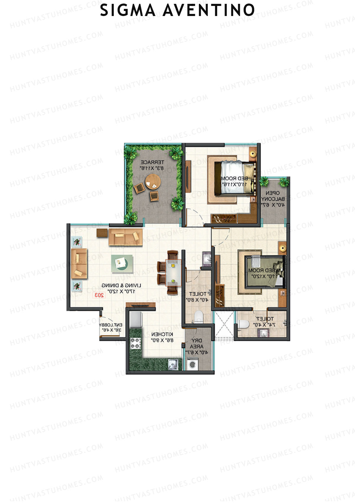 Sigma Aventino Tower A Unit 2 Floor Plan