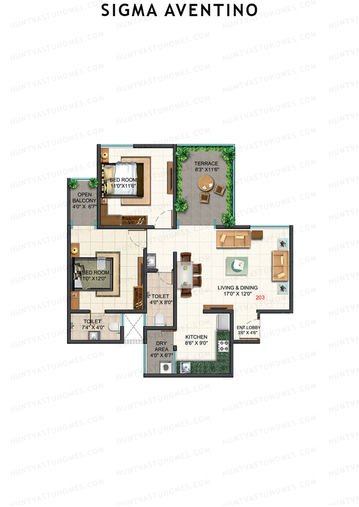 Sigma Aventino Tower A Unit 3 Floor Plan