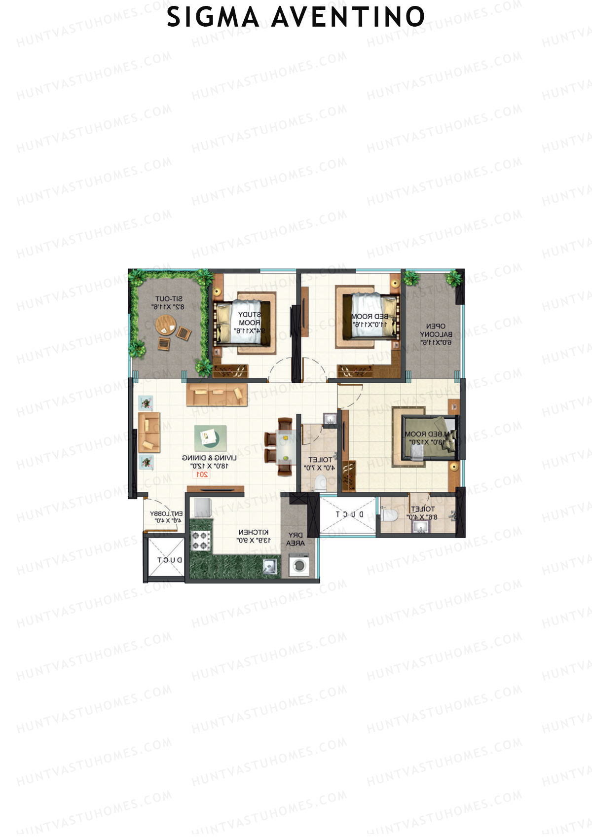 Sigma Aventino Tower A Unit 4 Floor Plan