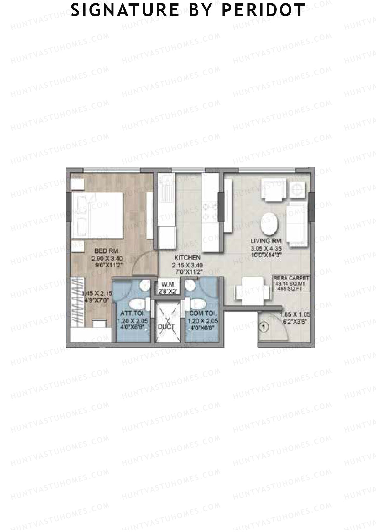 Signature by Peridot Tower A Unit 1 Floor Plan