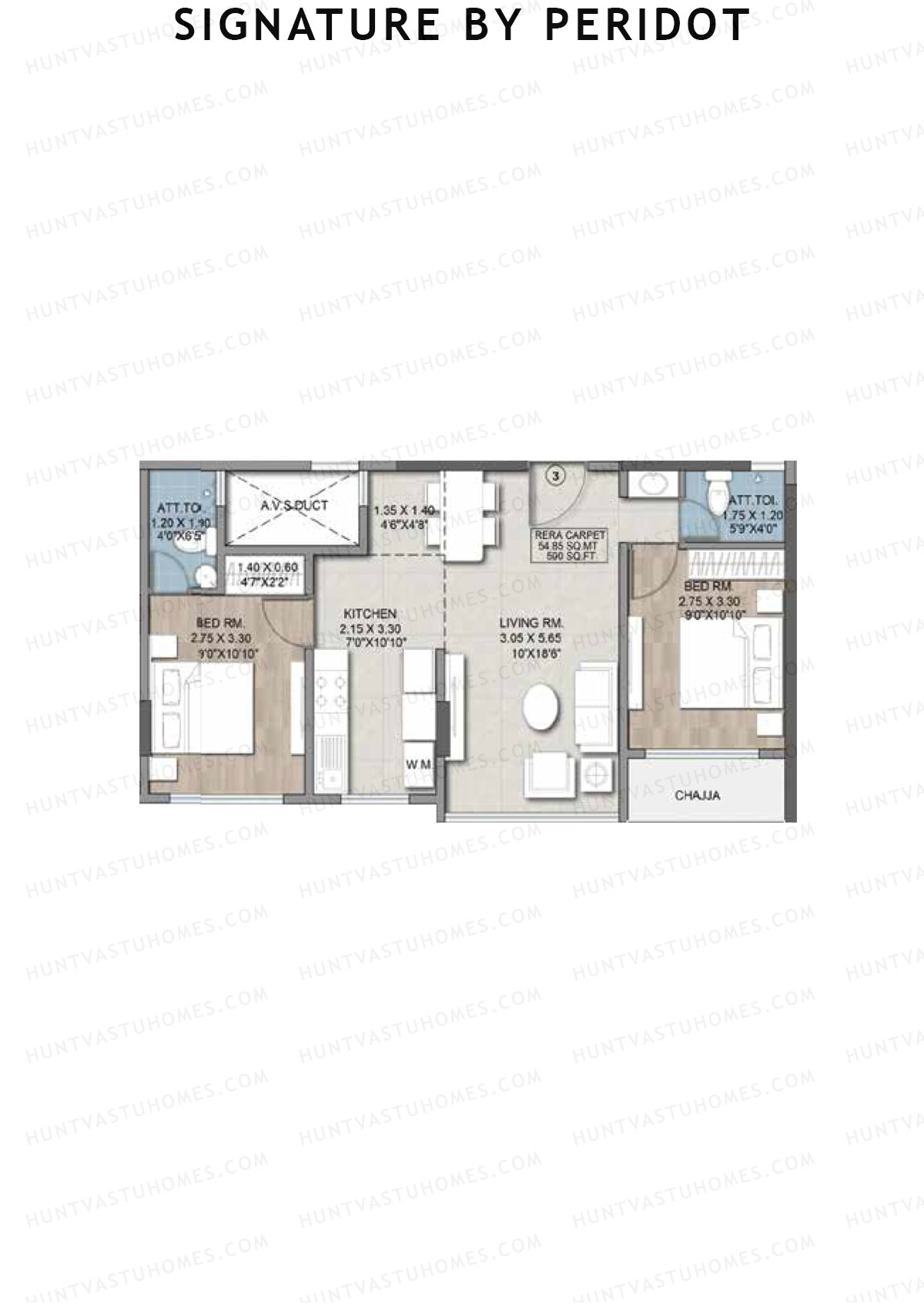 Signature by Peridot Tower A Unit 3 Floor Plan