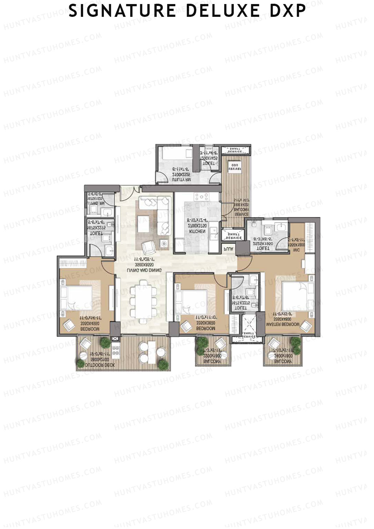 Signature Deluxe DXP Tower 1 Unit 1 Floor Plan