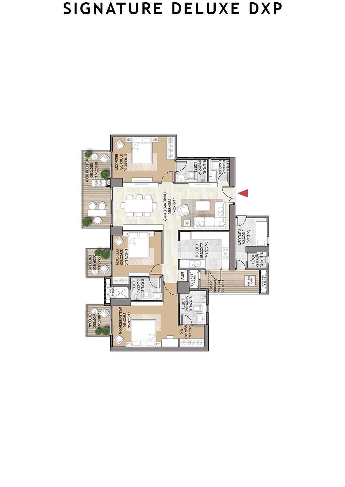Signature Deluxe DXP Tower 1 Unit 201 Floor Plan