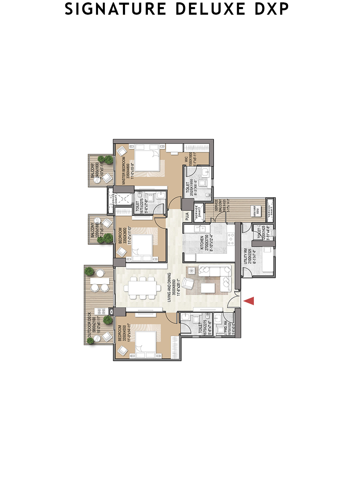 Signature Deluxe DXP Tower 1 Unit 202 Floor Plan