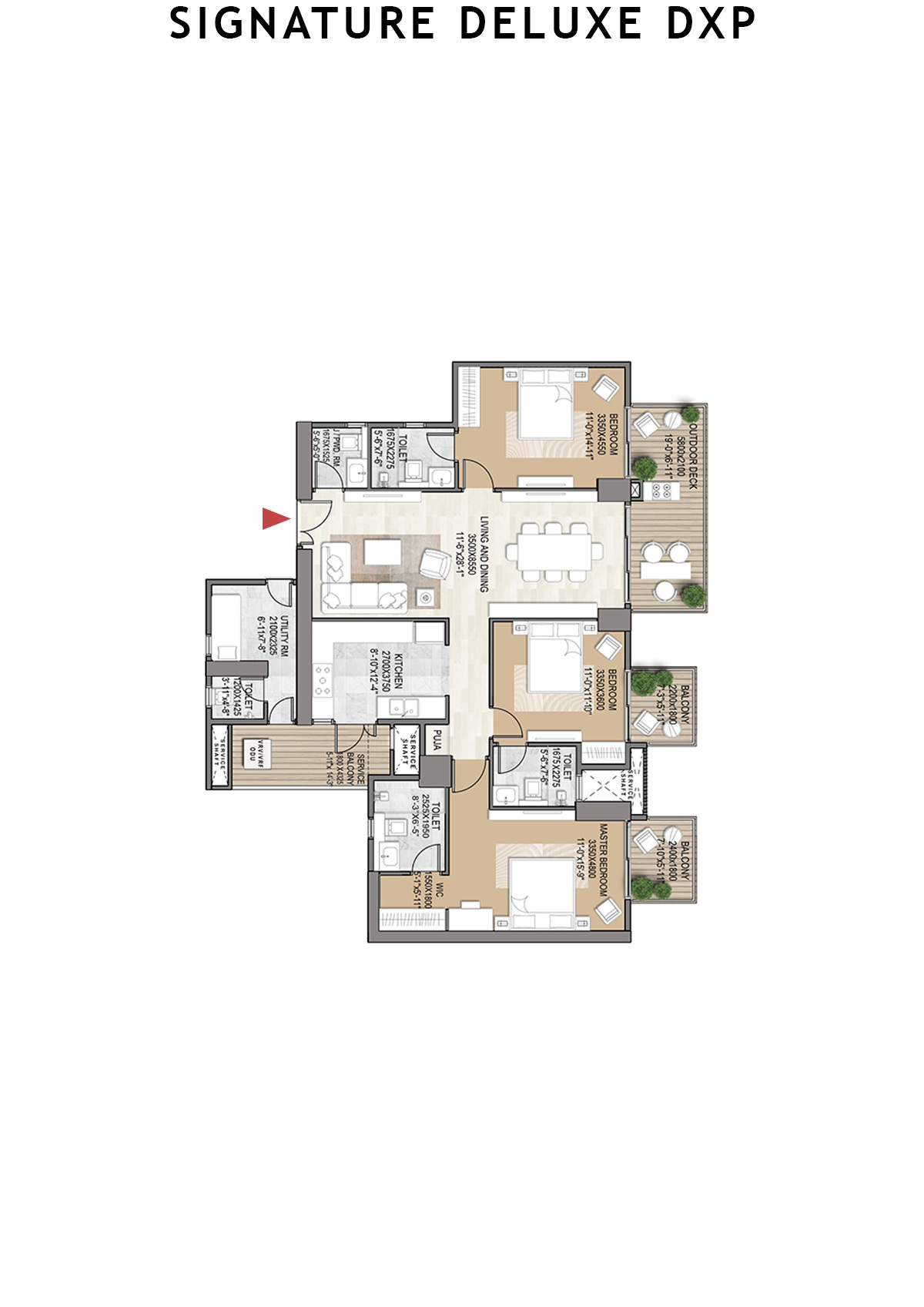 Signature Deluxe DXP Tower 1 Unit 204 Floor Plan