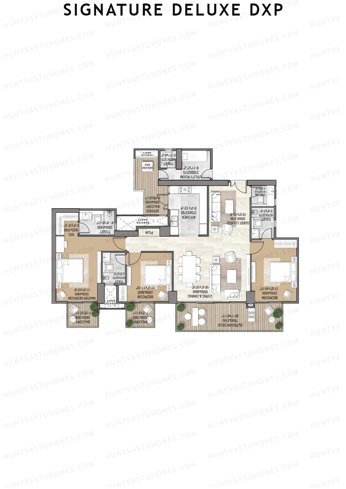 Signature Deluxe DXP Tower 2 Unit 1 Floor Plan