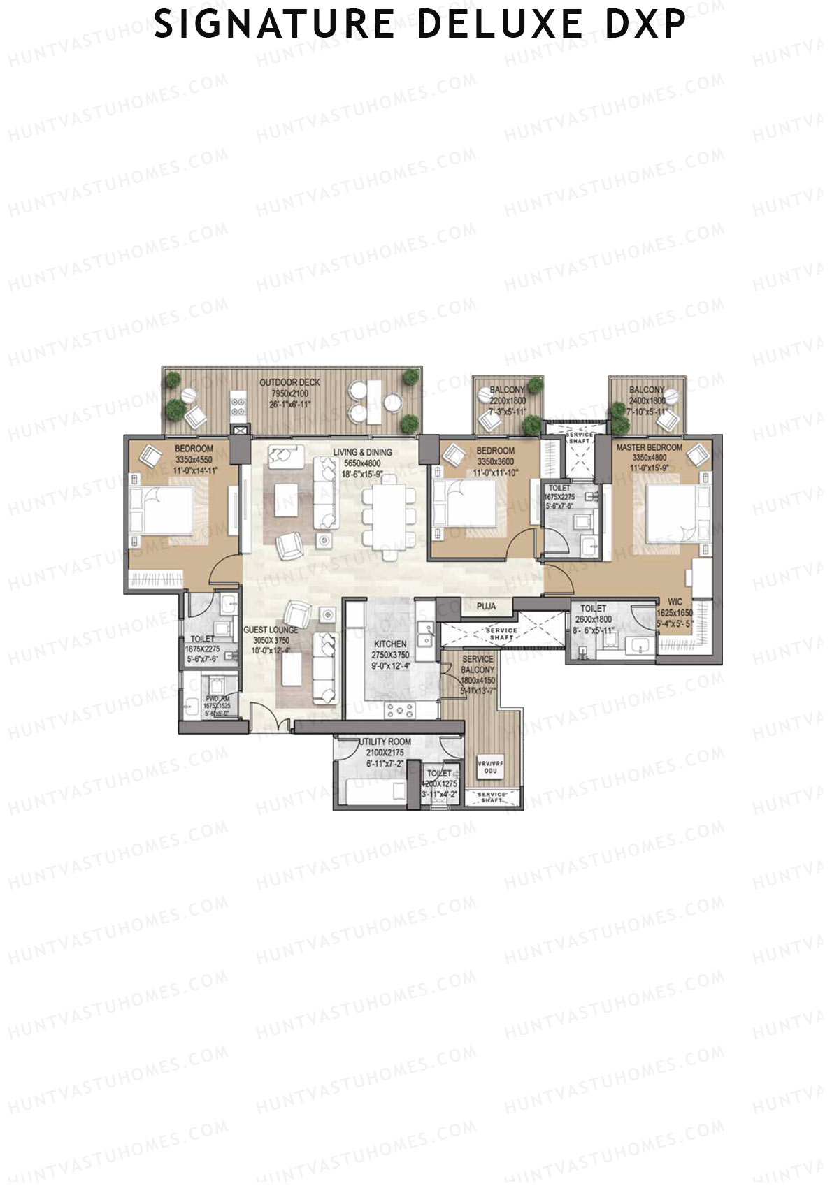 Signature Deluxe DXP Tower 2 Unit 3 Floor Plan