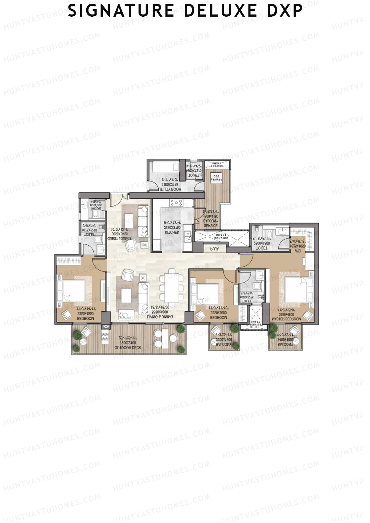 Signature Deluxe DXP Tower 3 Unit 1 Floor Plan