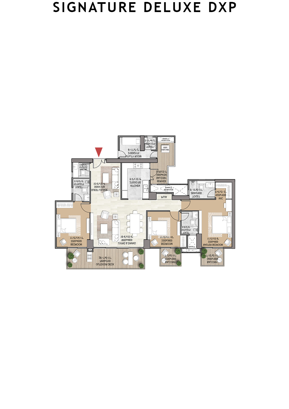Signature Deluxe DXP Tower 3 Unit 201 Floor Plan