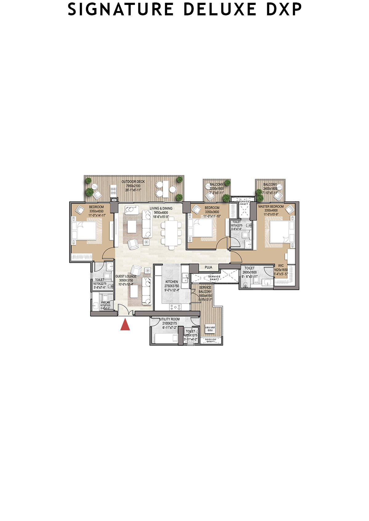 Signature Deluxe DXP Tower 3 Unit 204 Floor Plan
