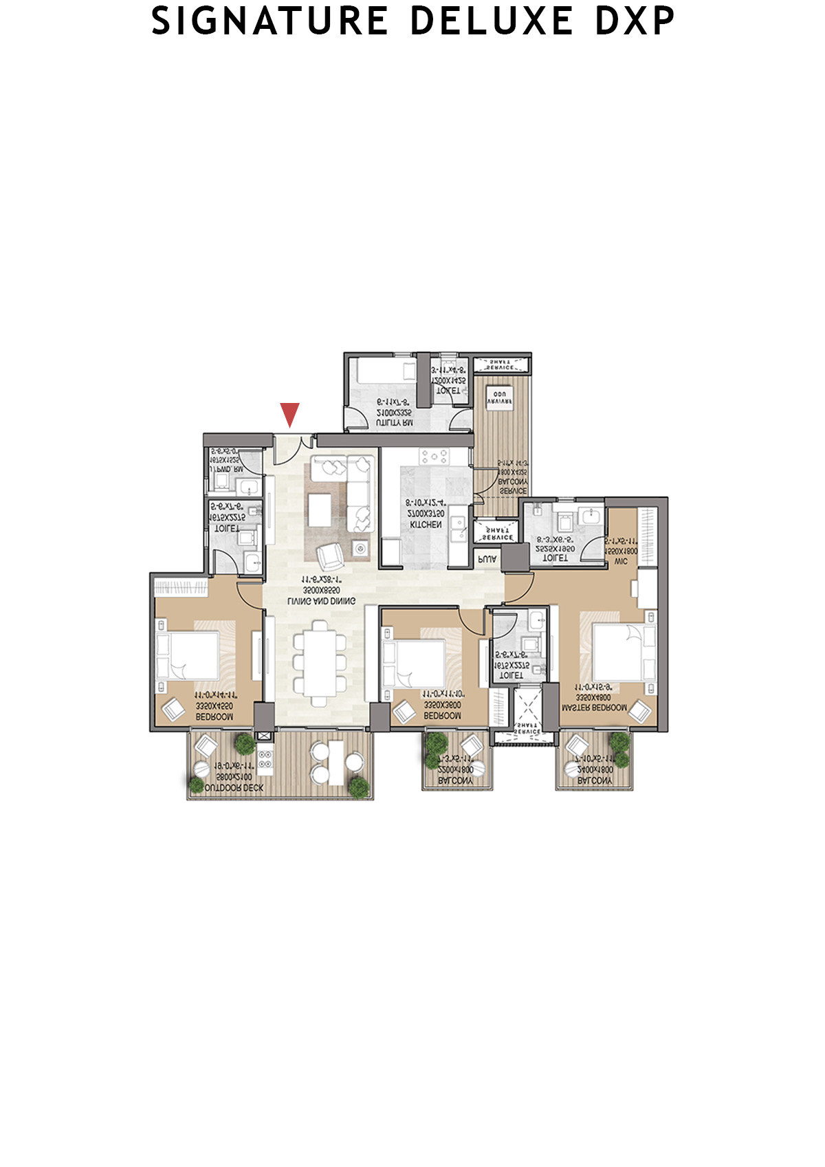 Signature Deluxe DXP Tower 4 Unit 202 Floor Plan