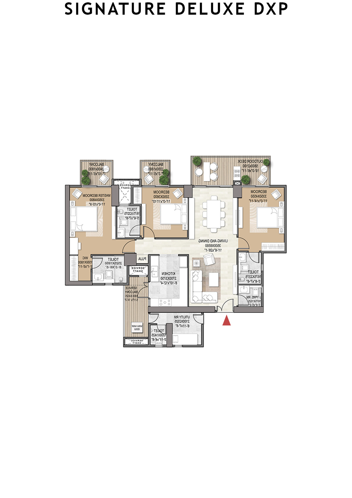 Signature Deluxe DXP Tower 4 Unit 204 Floor Plan