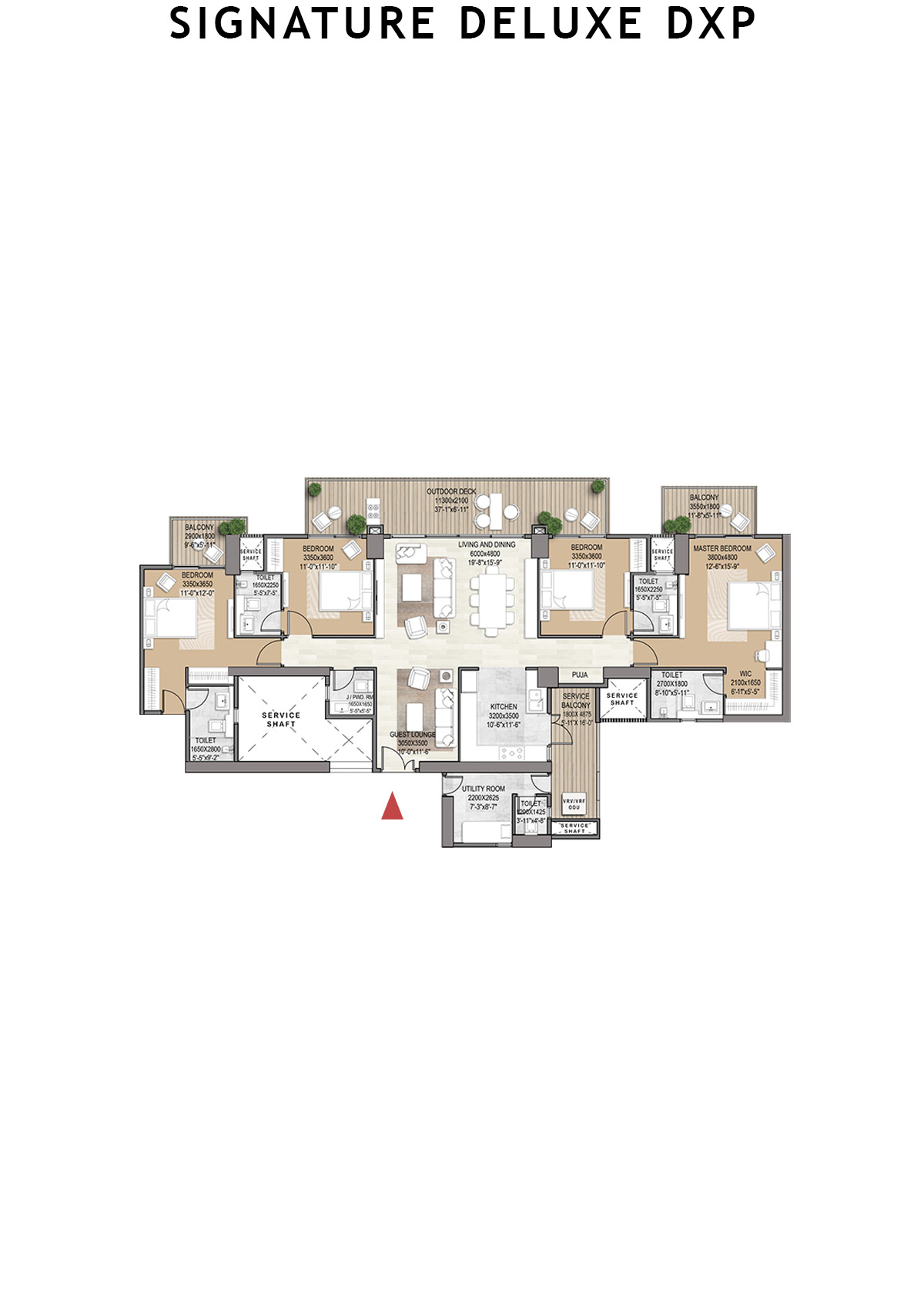 Signature Deluxe DXP Tower 5 Unit 202 Floor Plan